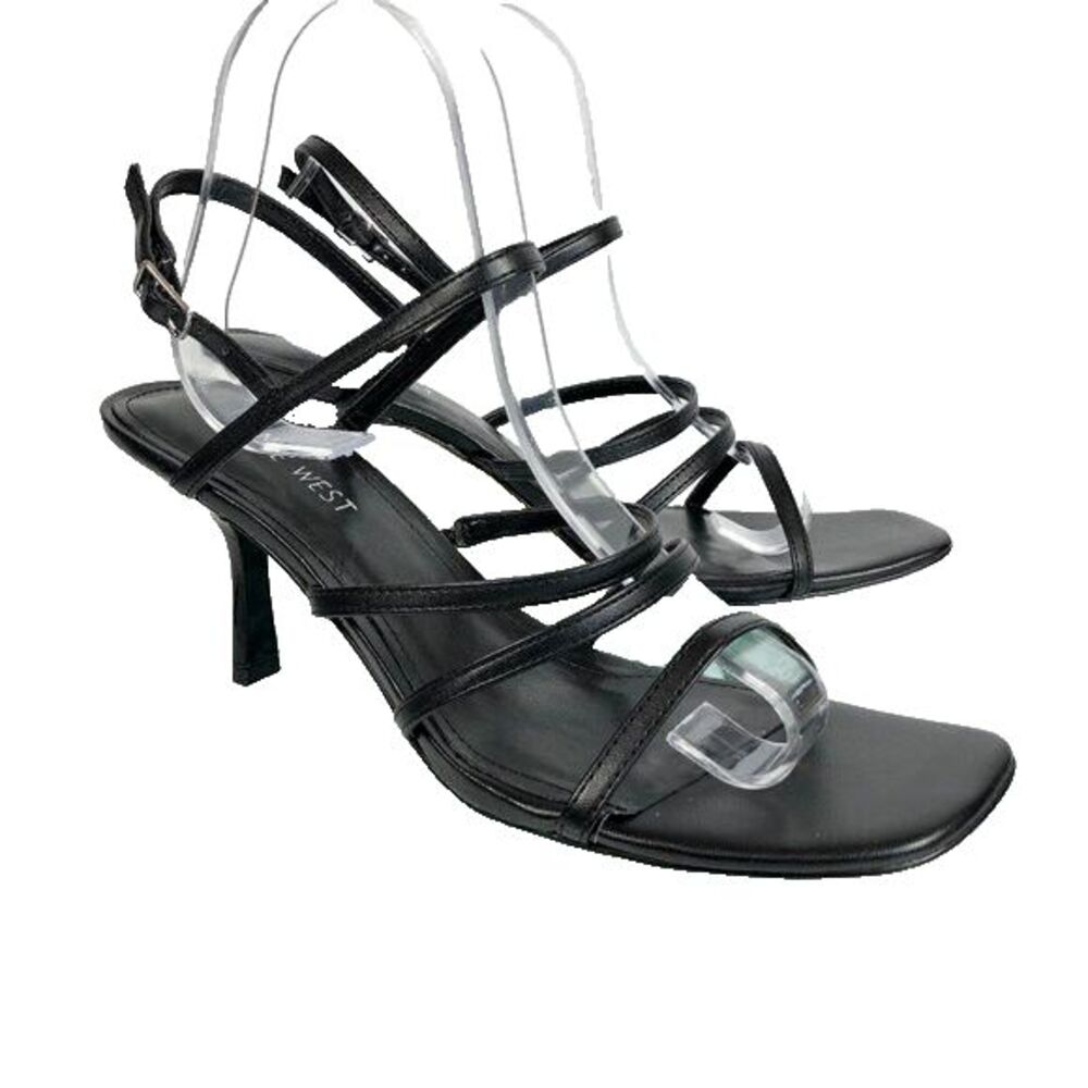 Nine West Niva Slingback Sandals Womens Snake Print Heels Square Toe